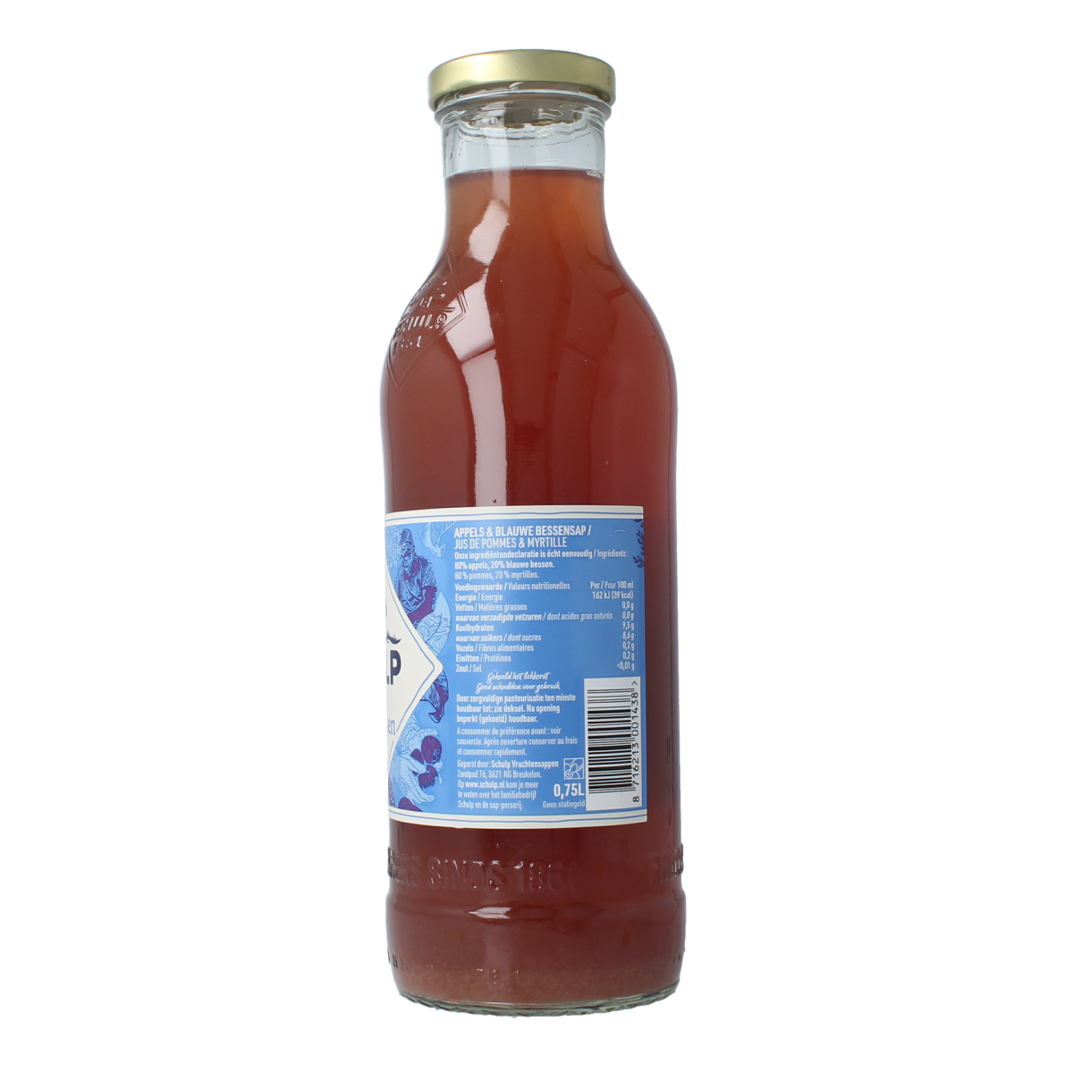 Schulp Appel & blauwe bessensap 750.00 Milliliter