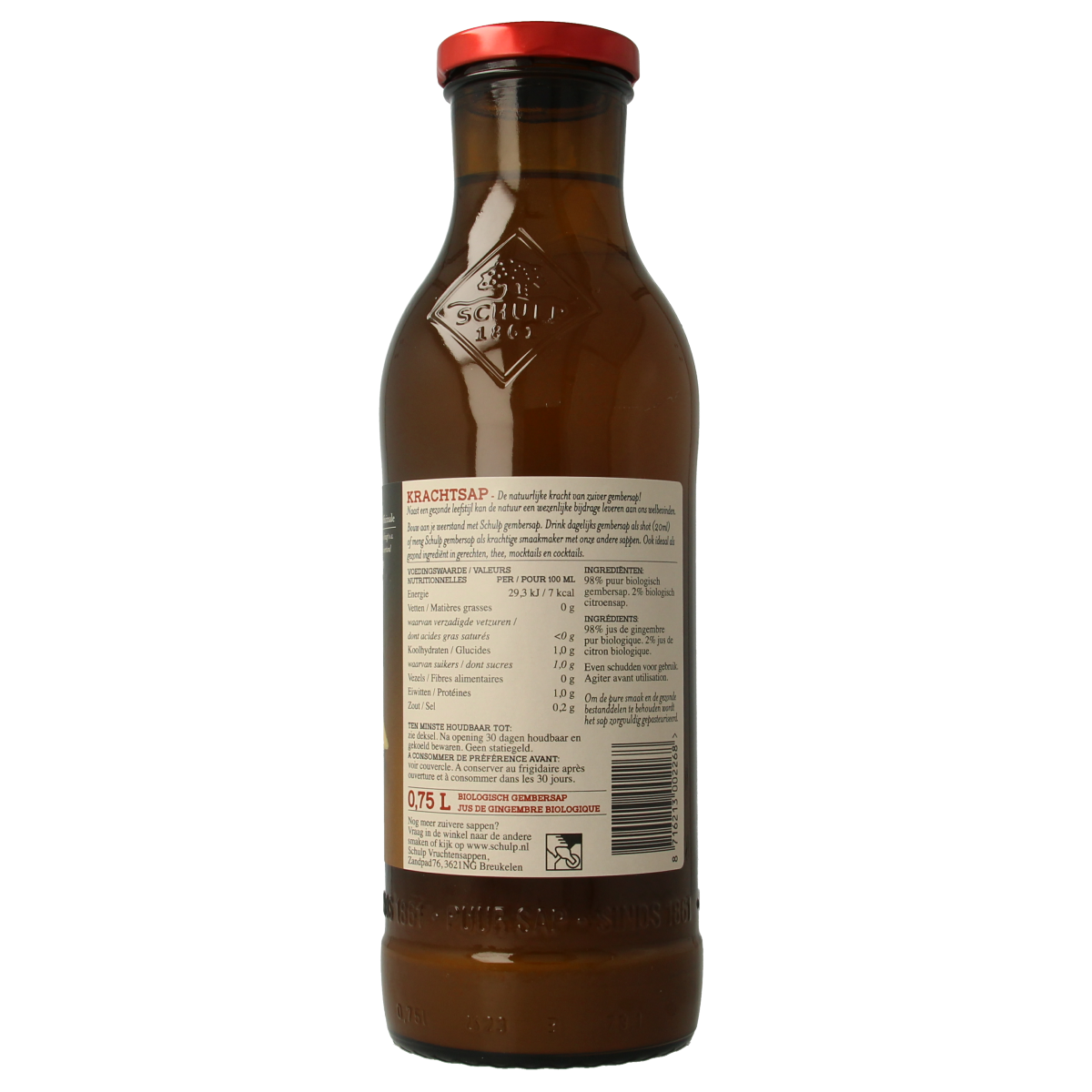 Schulp Krachtsap gembersap puur bio 750.00 Milliliter