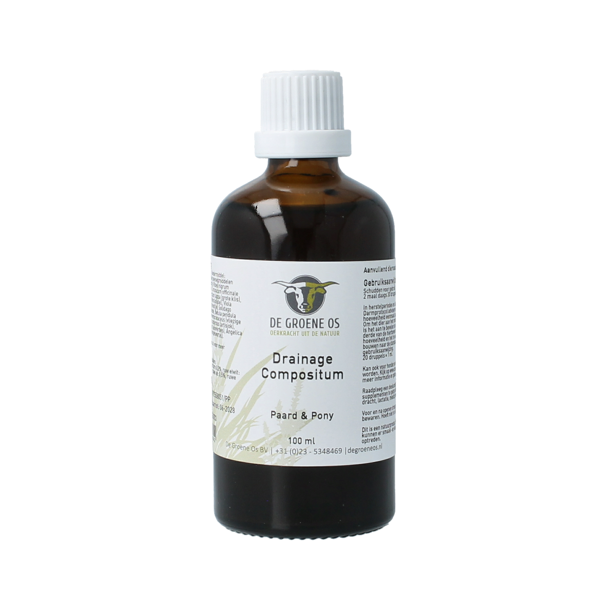 Groene Os Drainage compositum paard/pony 100.00 Milliliter