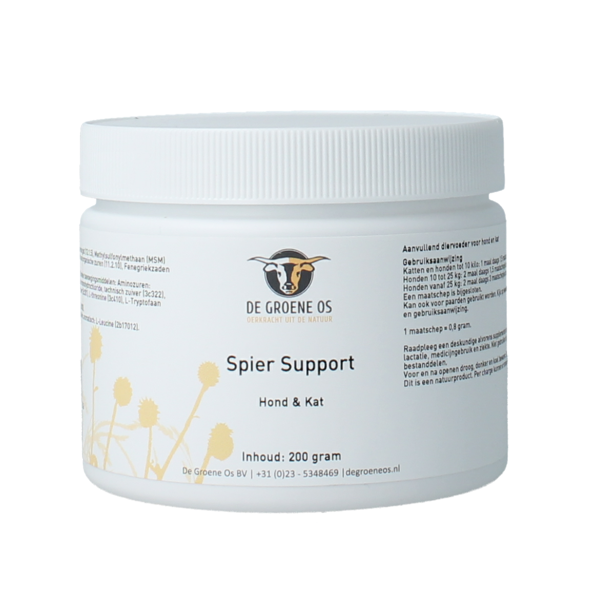 De Groene Os Spier support hond & kat 200.00 Gram
