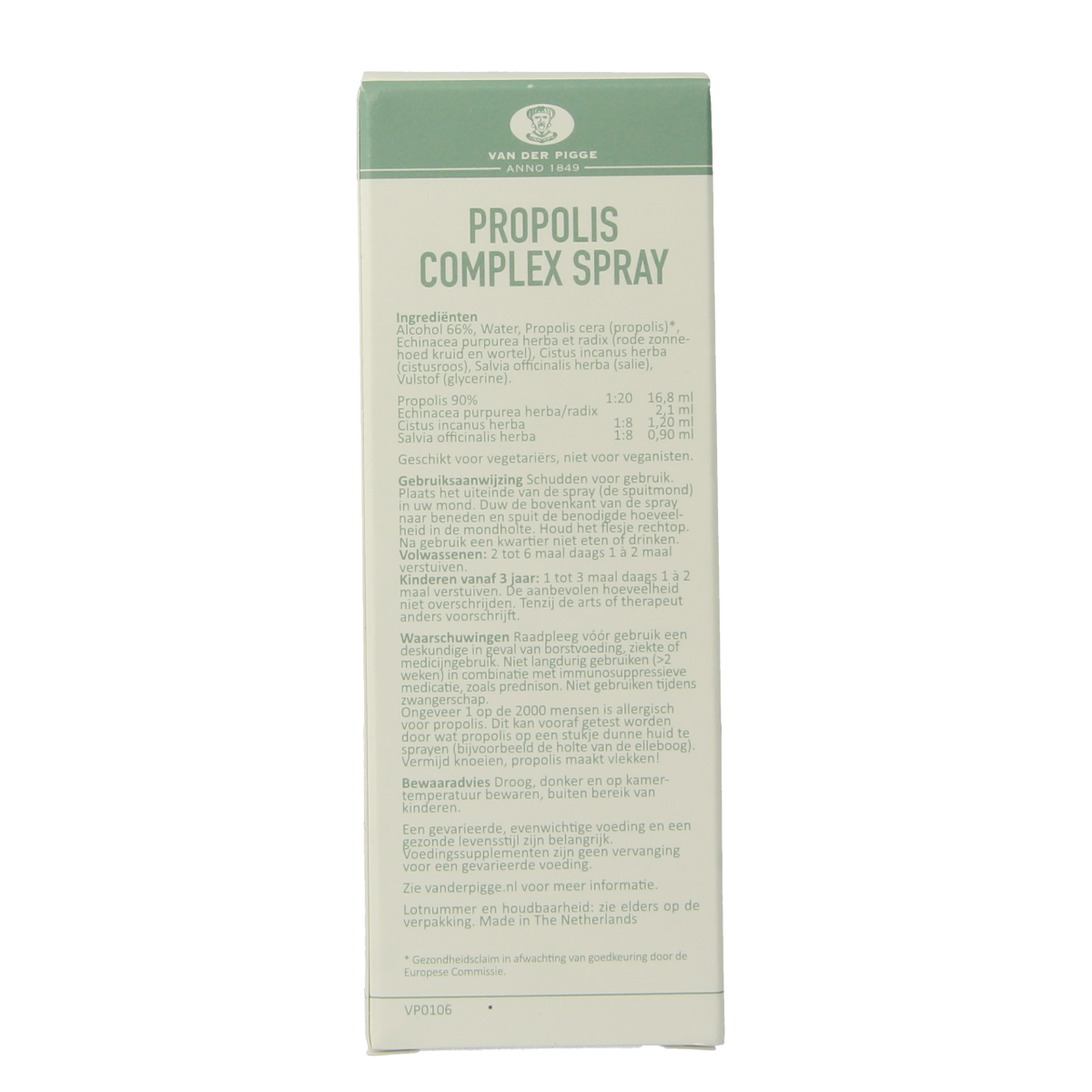 van der Pigge Propolis complex spray 30.00 Milliliter
