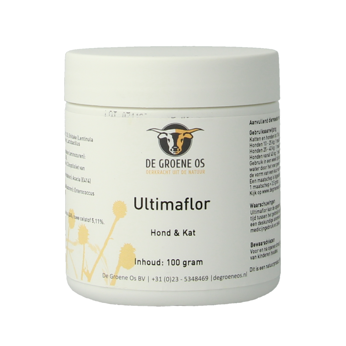 Groene Os Ultimaflor hond/kat 100.00 Gram