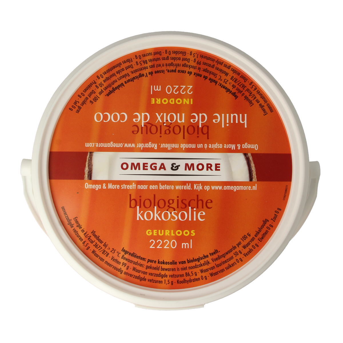 Omega & More Kokosolie geurloos bio 2 kg 2220.00 Milliliter