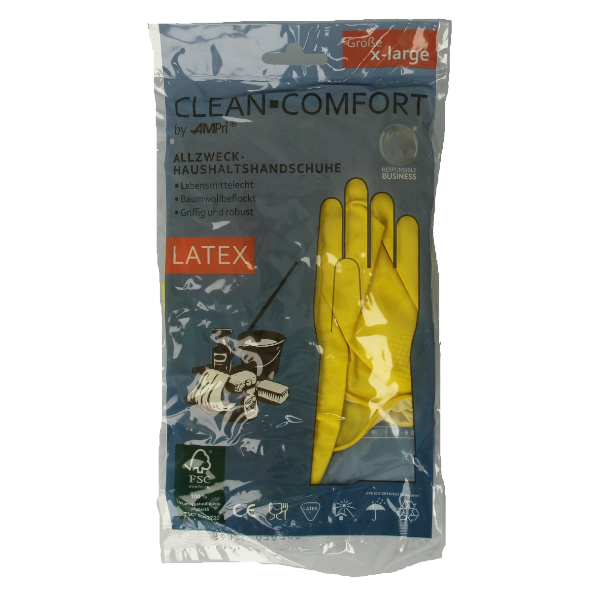 CLEAN-COMFORT Huishoudhandschoen geel maat XL 1.00 Paar