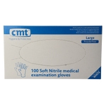 CMT Onderzoekshandschoen nitriel wit poedervrij maat L 100.00 Stuks