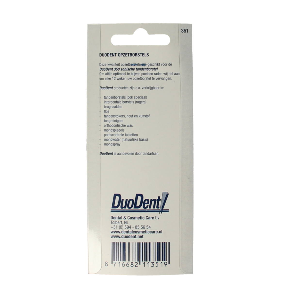 Duodent Replacement opzetborstels  350 sonisch 3.00 Stuks