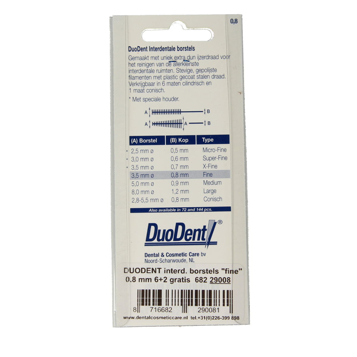 Duodent Interdentale borstels fine 8.00 Stuks