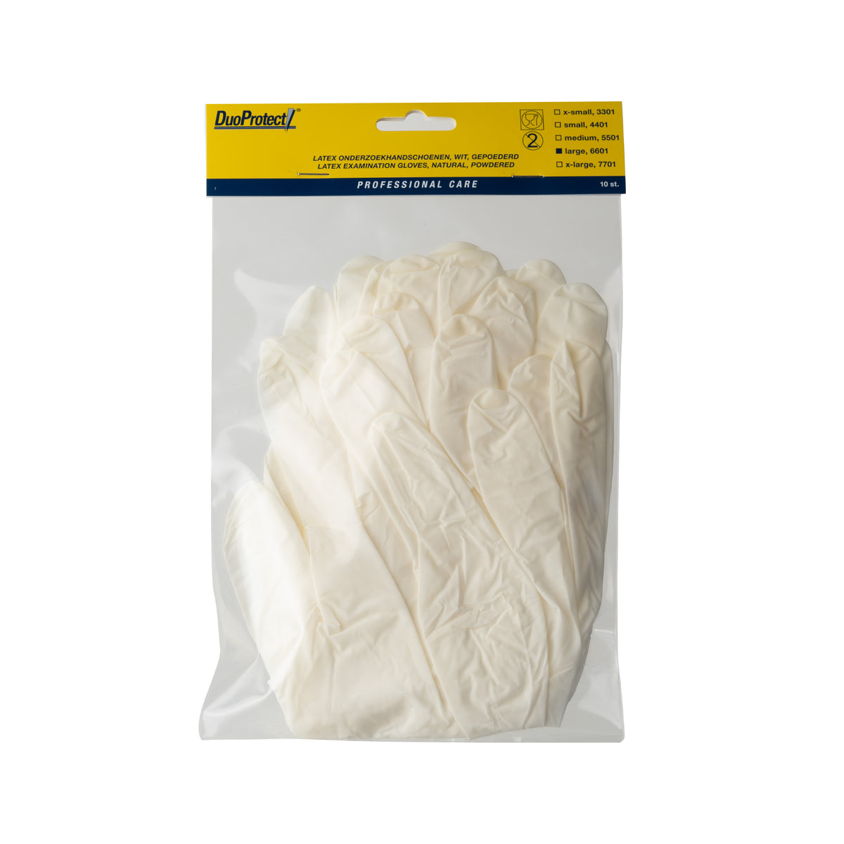 Duoprotect Handschoen latex large 10.00 Stuks