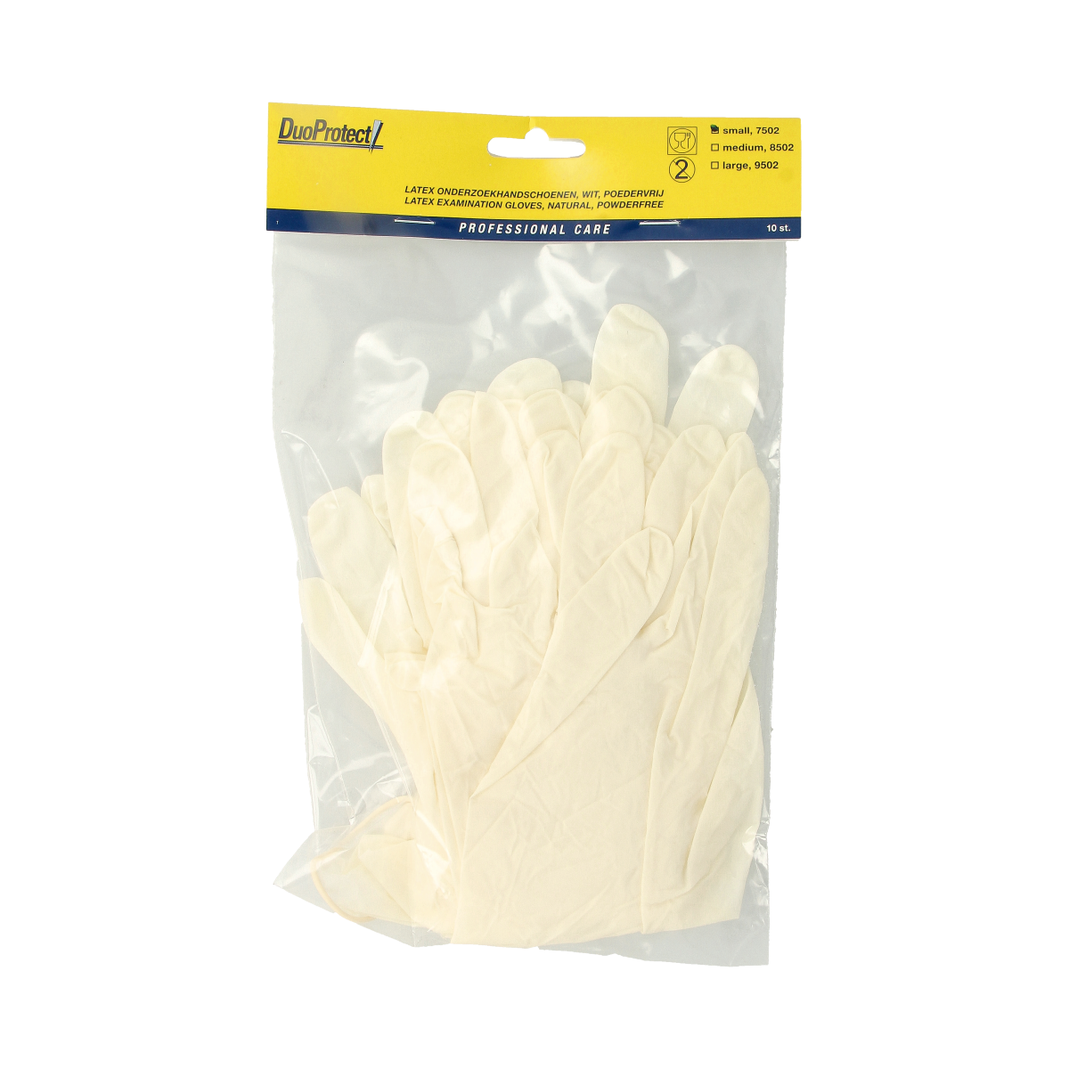 Duoprotect Handschoen latex poedervrij S 10.00 Stuks