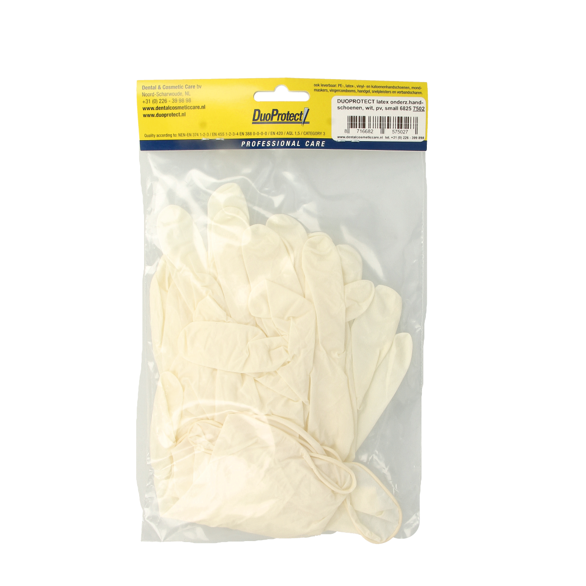 Duoprotect Handschoen latex poedervrij S 10.00 Stuks