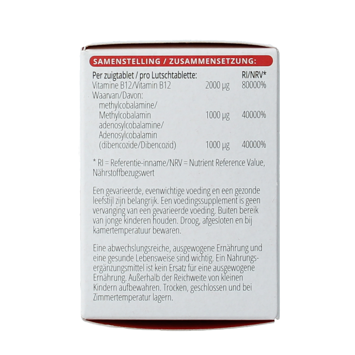 Vitals Vitamine B12 2000 mcg 100.00 Zuigtabletten