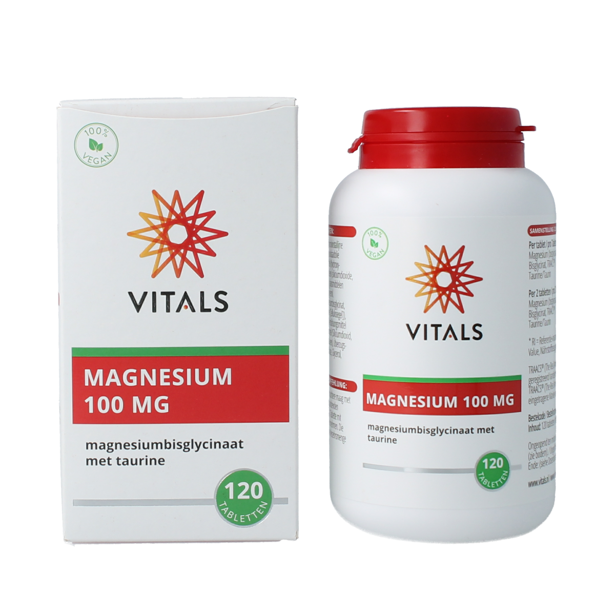 Vitals Magnesiumbisglycinaat 100 mg 120.00 Tabletten
