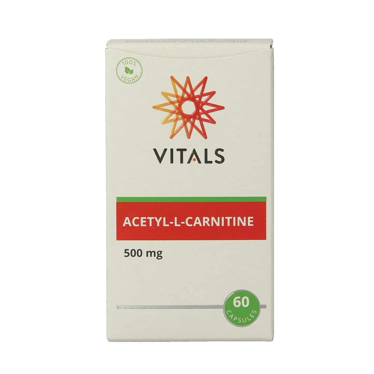 Vitals Acetyl-L-Carnitine 500mg 60.00 Vegetarische capsules