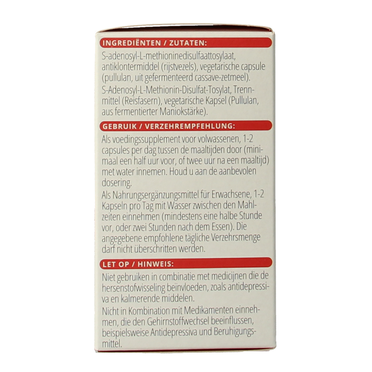 Vitals SAMe 200mg 60.00 Vegetarische capsules