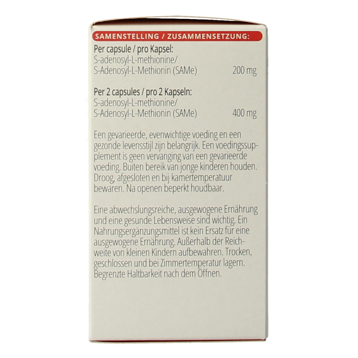 Vitals SAMe 200mg 60.00 Vegetarische capsules