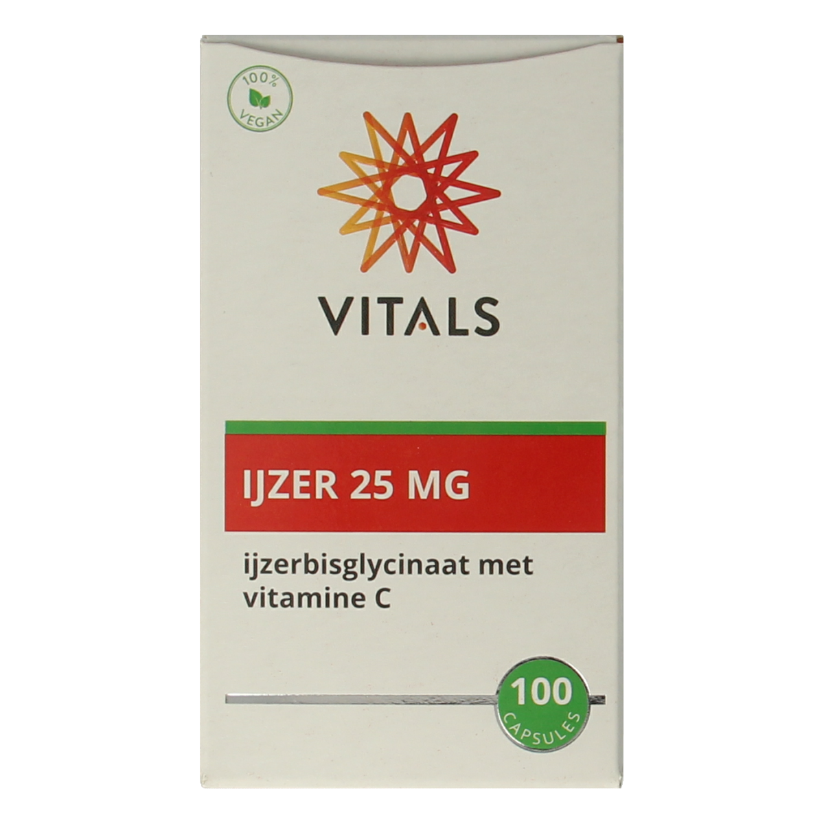 Vitals IJzer 25mg met vitamine C 100.00 Capsules