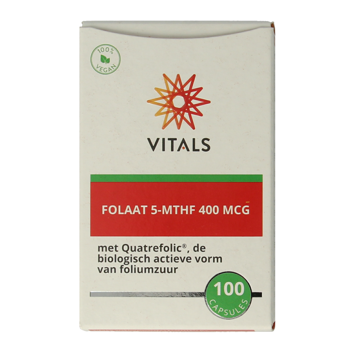 Vitals Folaat 5-MTHF 400 mcg 100.00 Capsules