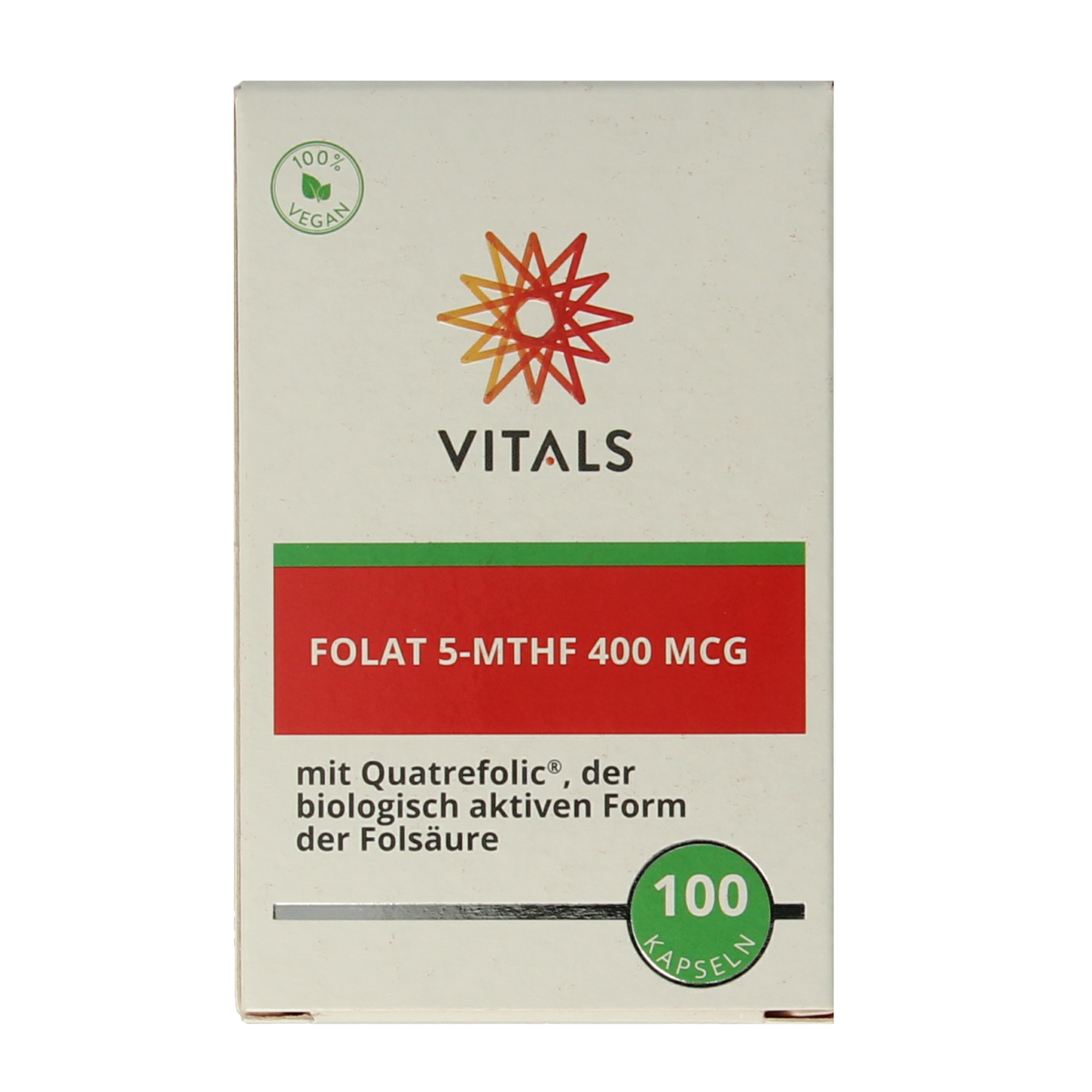 Vitals Folaat 5-MTHF 400 mcg 100.00 Capsules