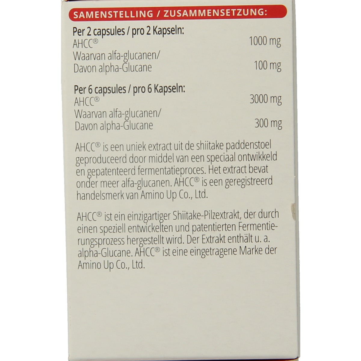 Vitals AHCC 500mg 60.00 Capsules