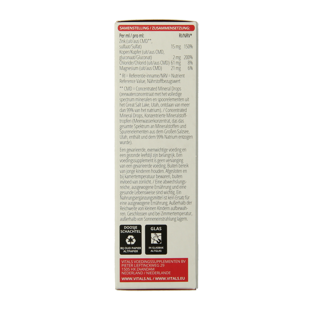 Vitals Elementair zink & koper 60.00 Milliliter