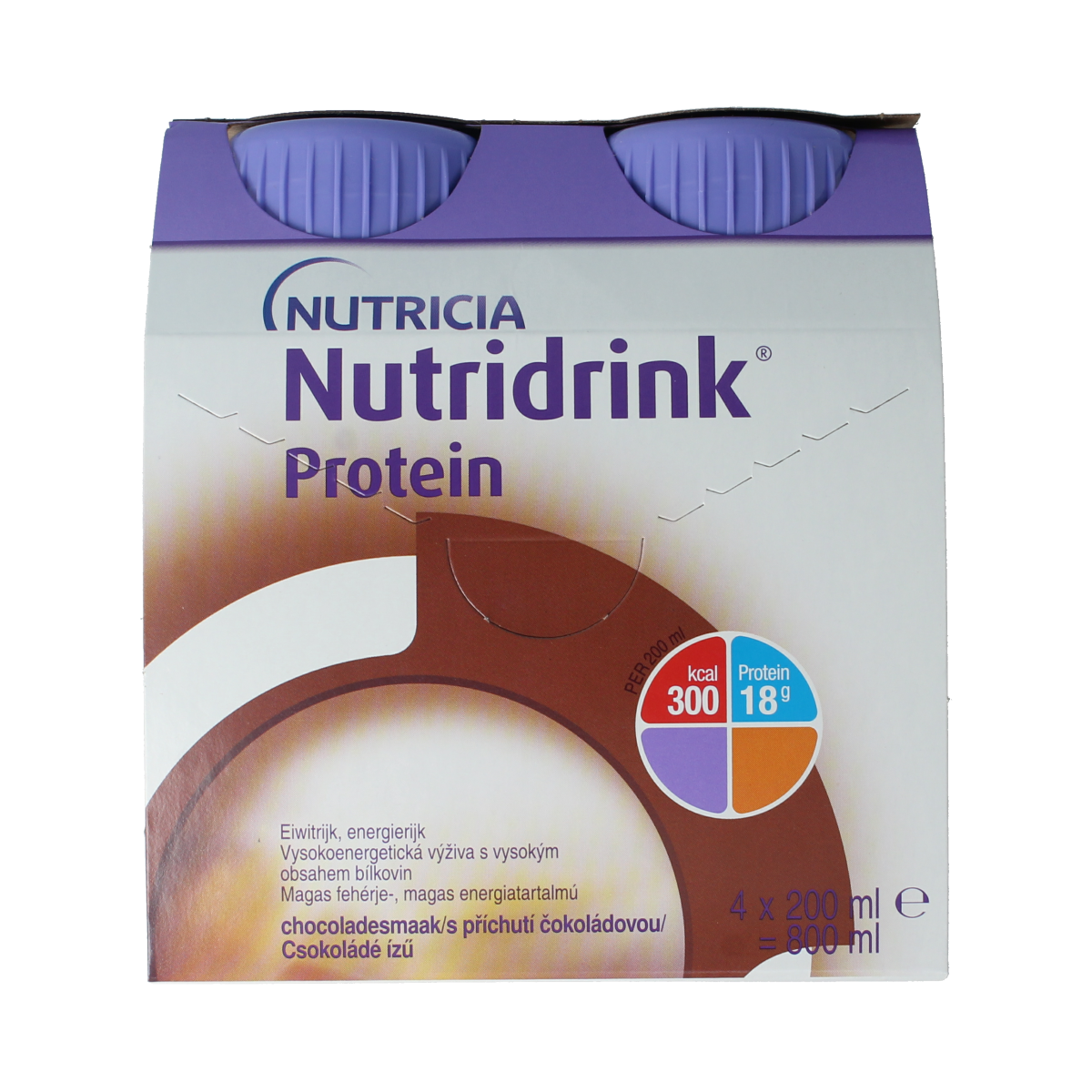 Nutridrink Protein chocola 200ml 4.00 Stuks