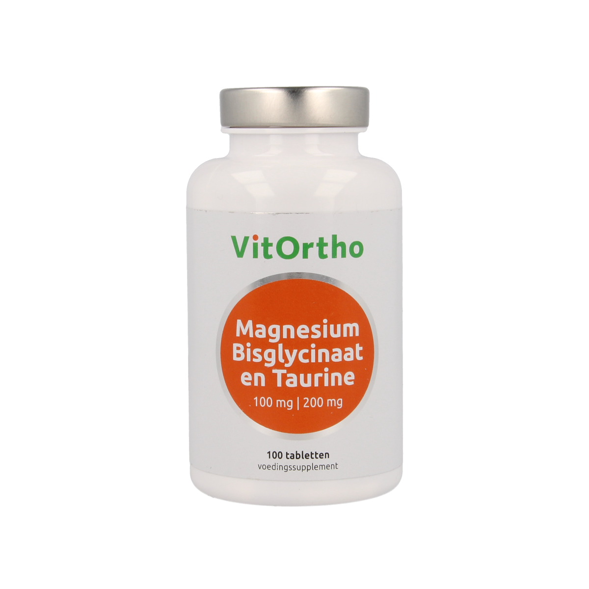 VitOrtho Magnesium bisglycinaat 100 mg en taurine 200 mg 100.00 Tabletten