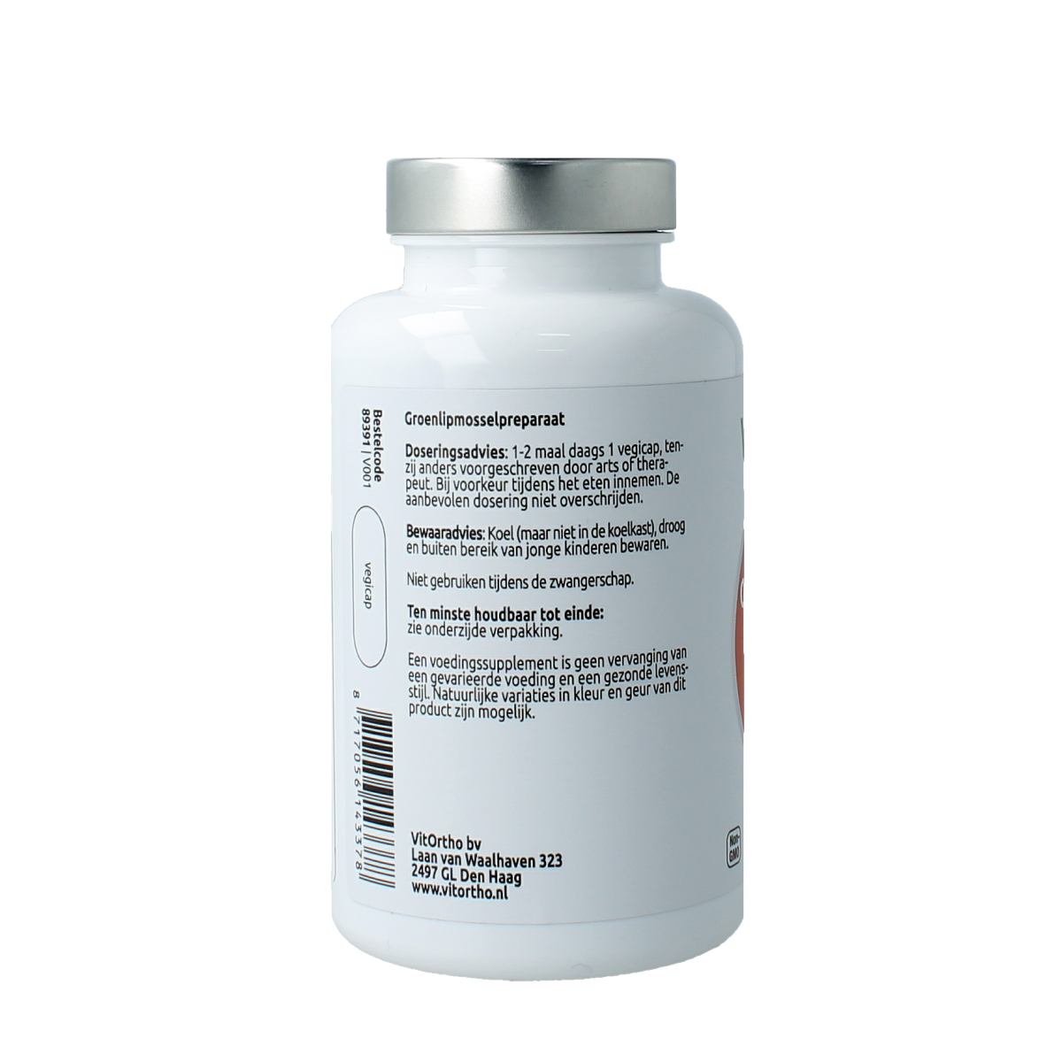 VitOrtho Groenlipmosselextract 500mg 120.00 Vegetarische capsules