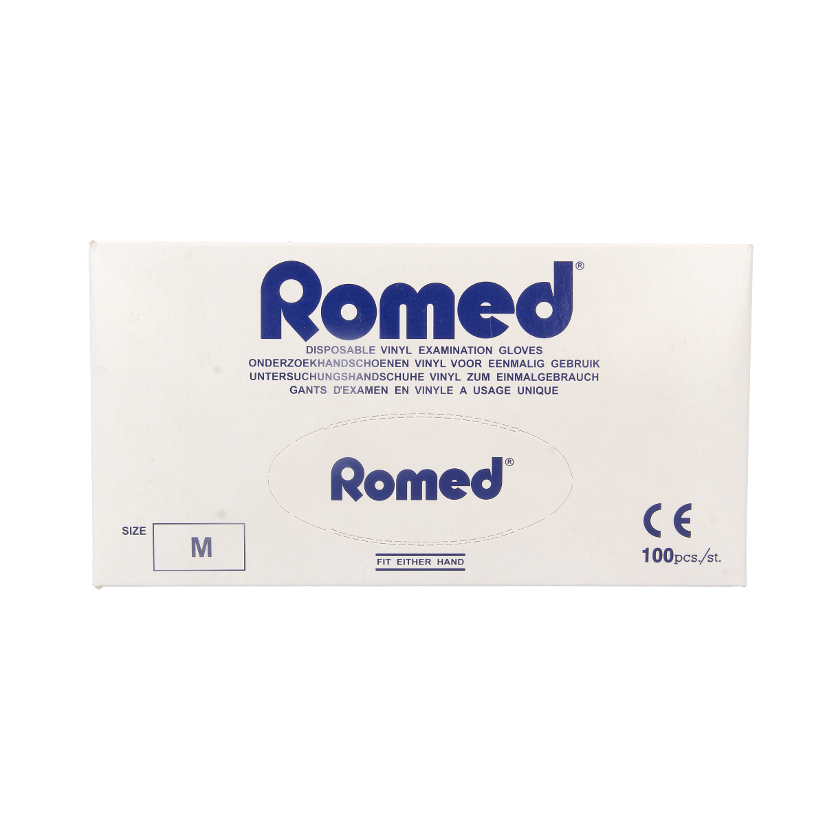Romed Vinyl handschoen niet steriel gepoederd M 100.00 Stuks