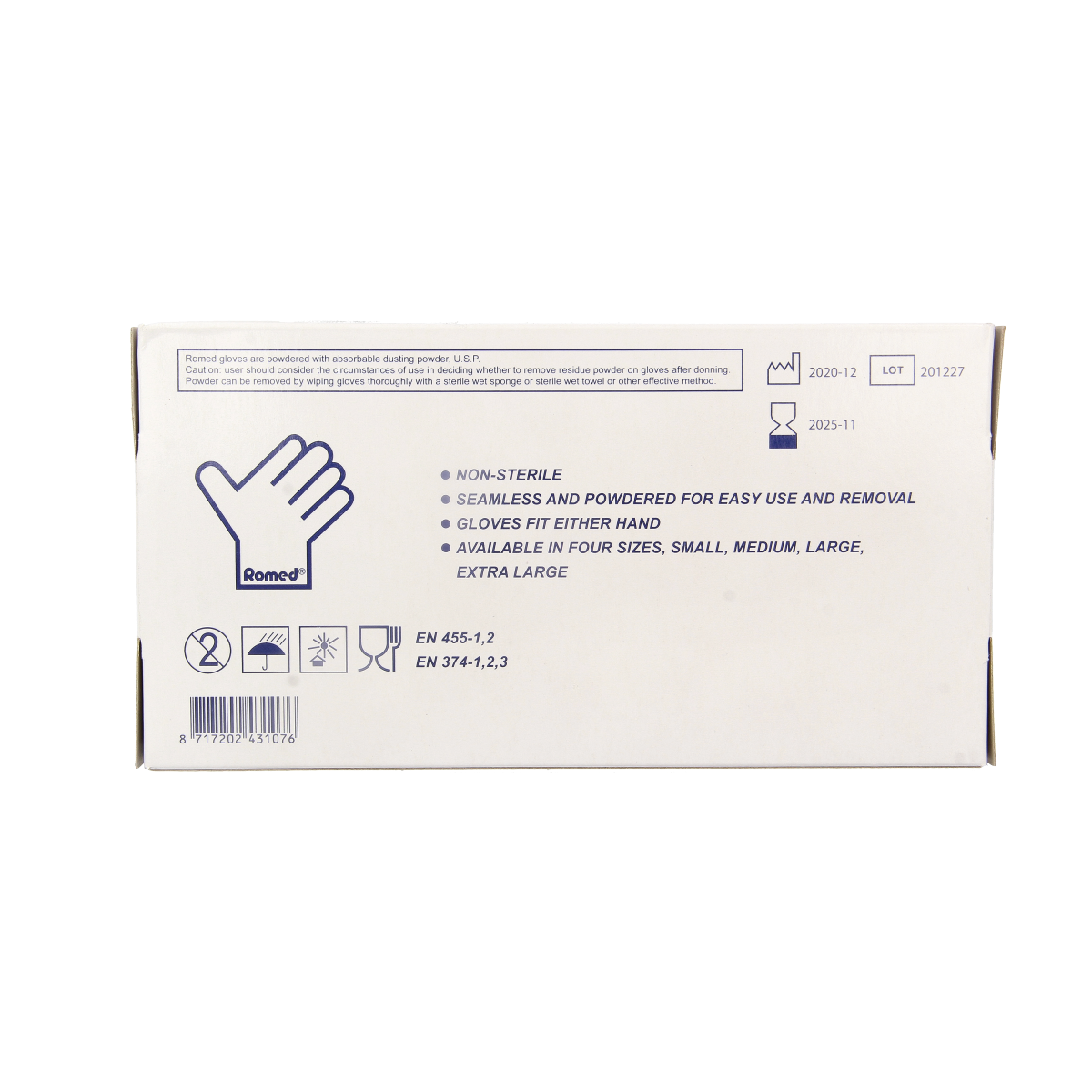 Romed Vinyl handschoen niet steriel gepoederd M 100.00 Stuks