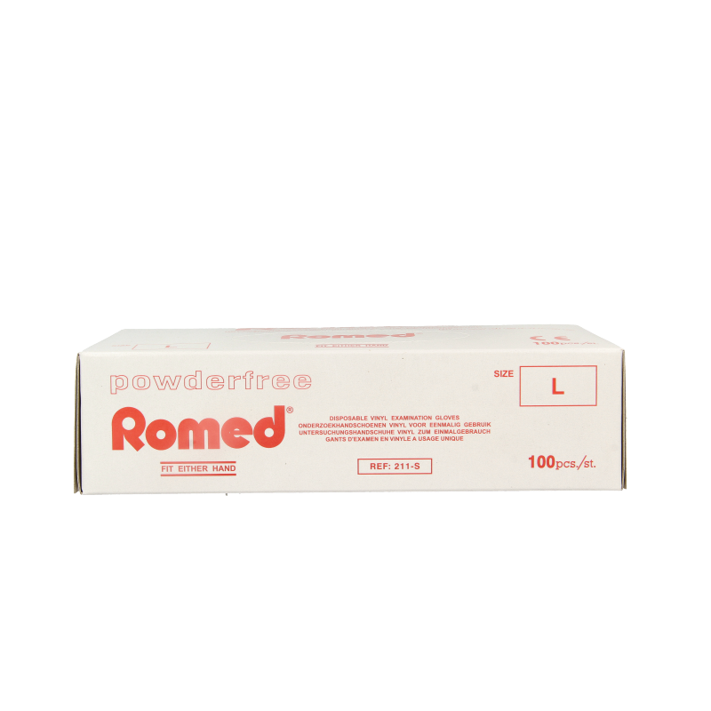 Romed Vinyl handschoen niet steriel poedervrij L 100 Stuks