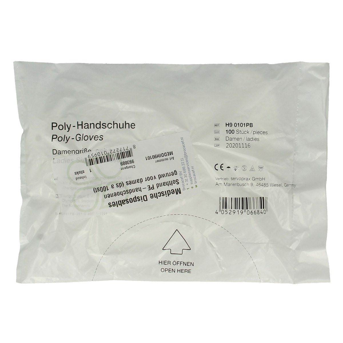 Softhand Onderzoekhandschoen poly dames 100.00 Stuks