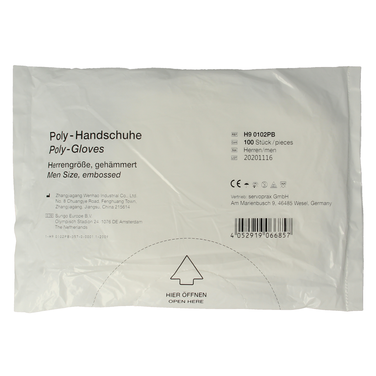 Softhand Onderzoekshandschoen soft polyester heren 100.00 Stuks