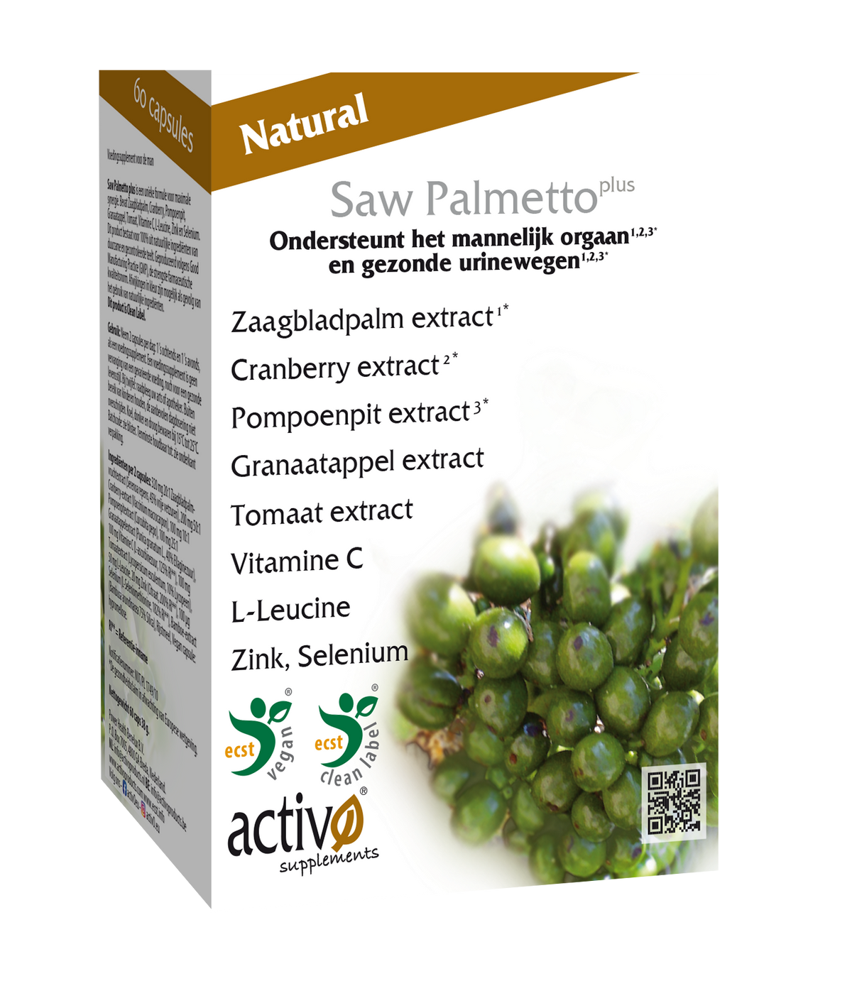 Activo Saw palmetto plus 60.00 Vegetarische capsules