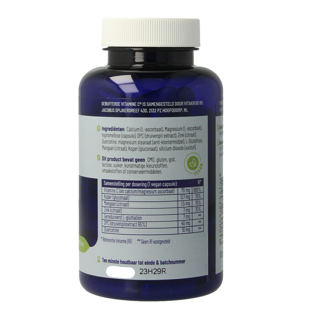 Vitakruid Gebufferde Vitamine C met oa Zink OPC Quercetine 90.00 Vegetarische capsules