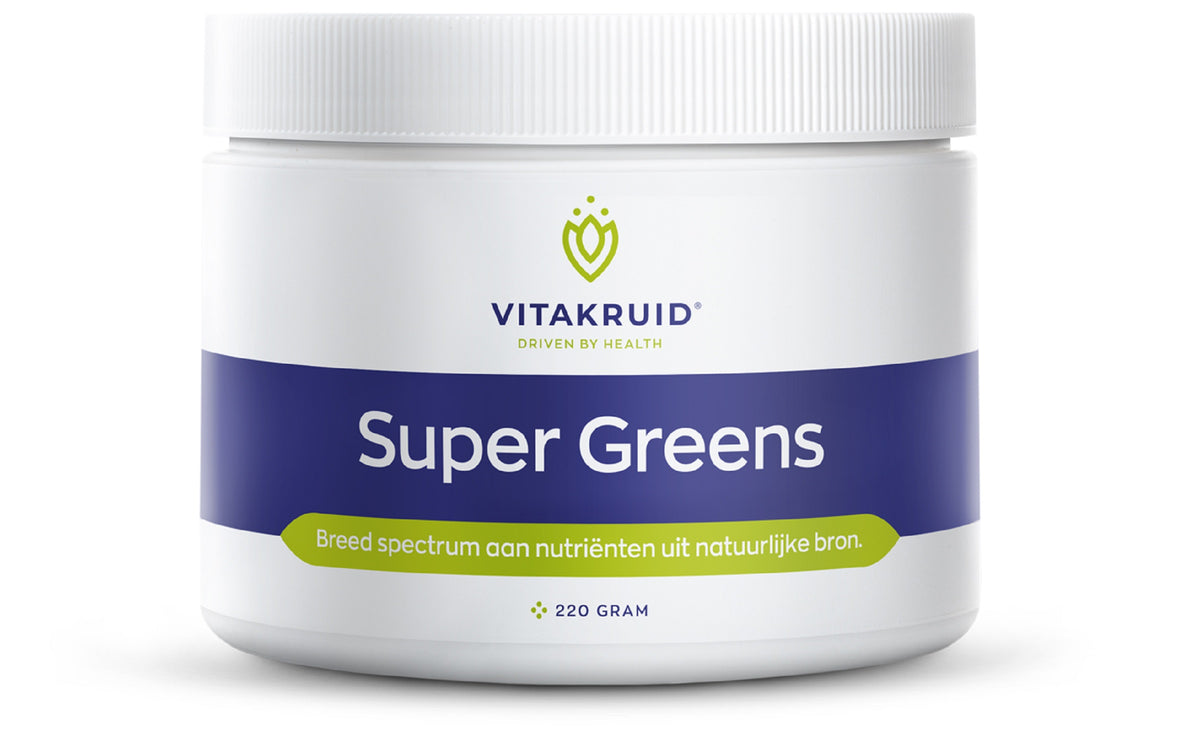 Vitakruid Super Greens 25 nutrienten oa probiotica & enzymen 220.00 Gram