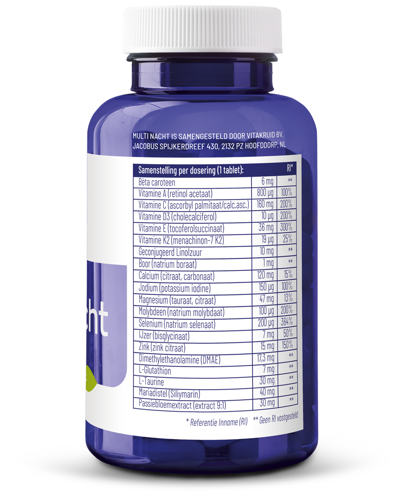 Vitakruid Multi Nacht 100% Vegan 90.00 Tabletten