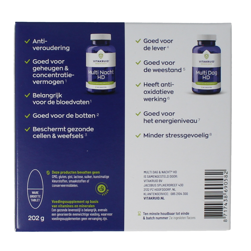 Vitakruid Multi Dag & Nacht HD 2 x 90 180 Tabletten