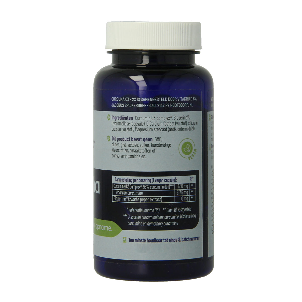 Vitakruid Curcuma C3-2X (95% curcuminoiden) met Bioperine 60.00 Vegetarische capsules