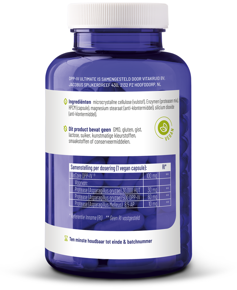 Vitakruid DPP-IV Ultimate BioCore Optimum Complete Enzymen 180.00 Vegetarische capsules