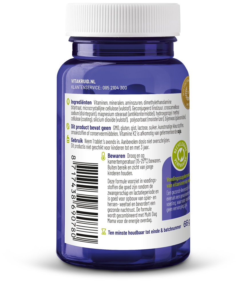 Vitakruid Multi Nacht Mama 100% Vegan 30.00 Tabletten