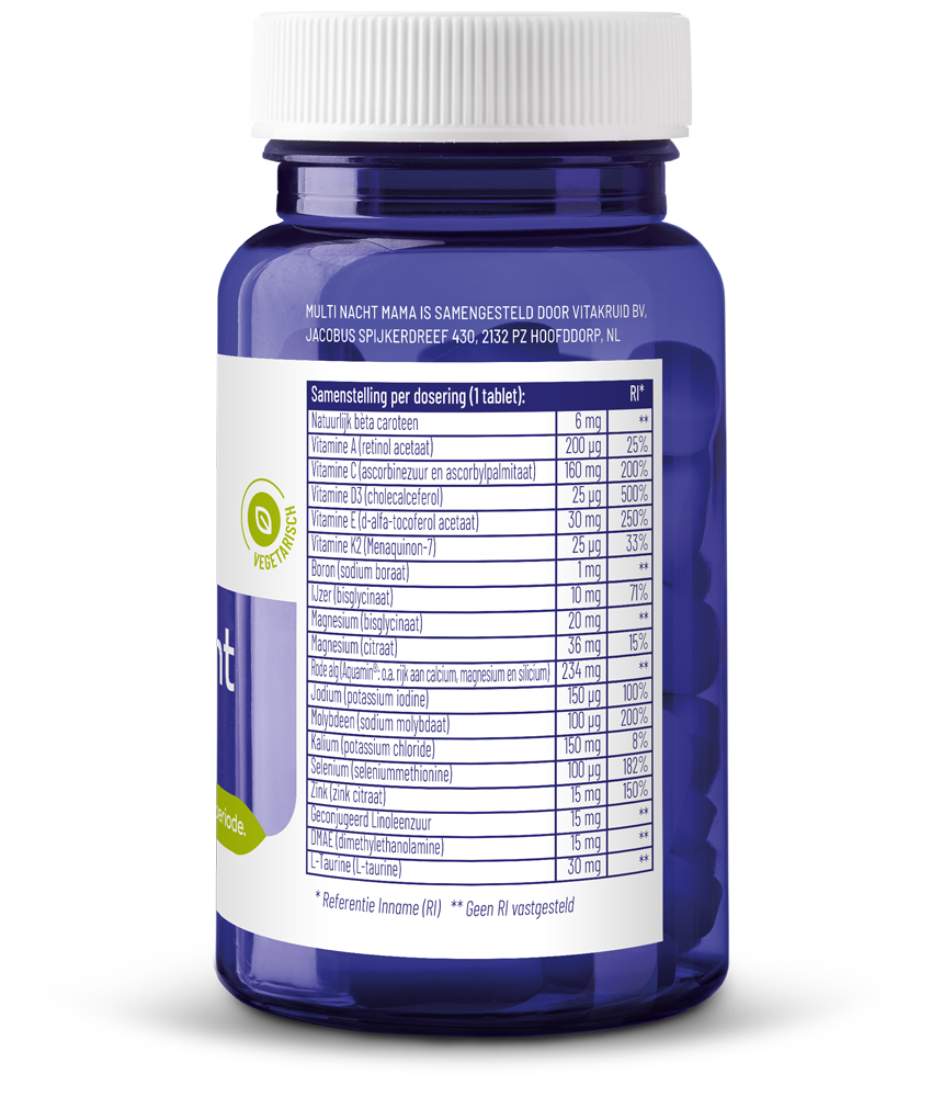 Vitakruid Multi Nacht Mama 100% Vegan 30.00 Tabletten