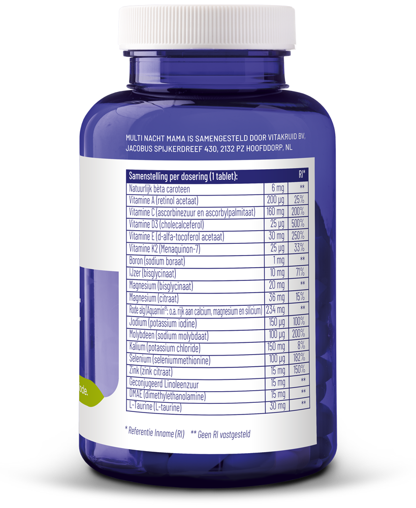 Vitakruid Multi Nacht Mama 100% Vegan 90.00 Tabletten