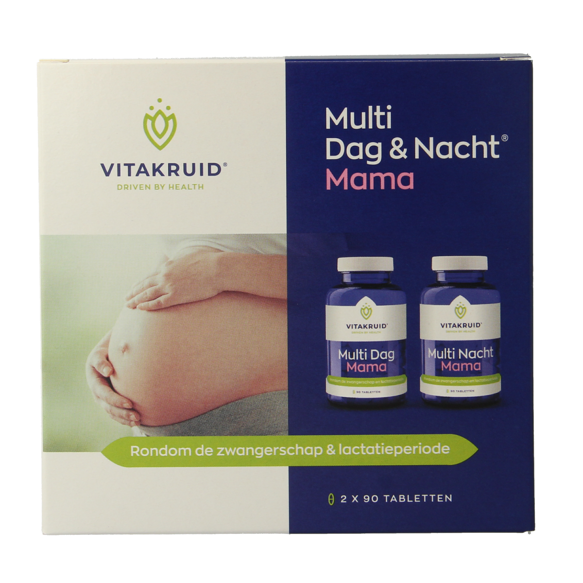 Vitakruid Multi Dag & Nacht Mama 100% Vegan 2 x 90 180.00 Tabletten
