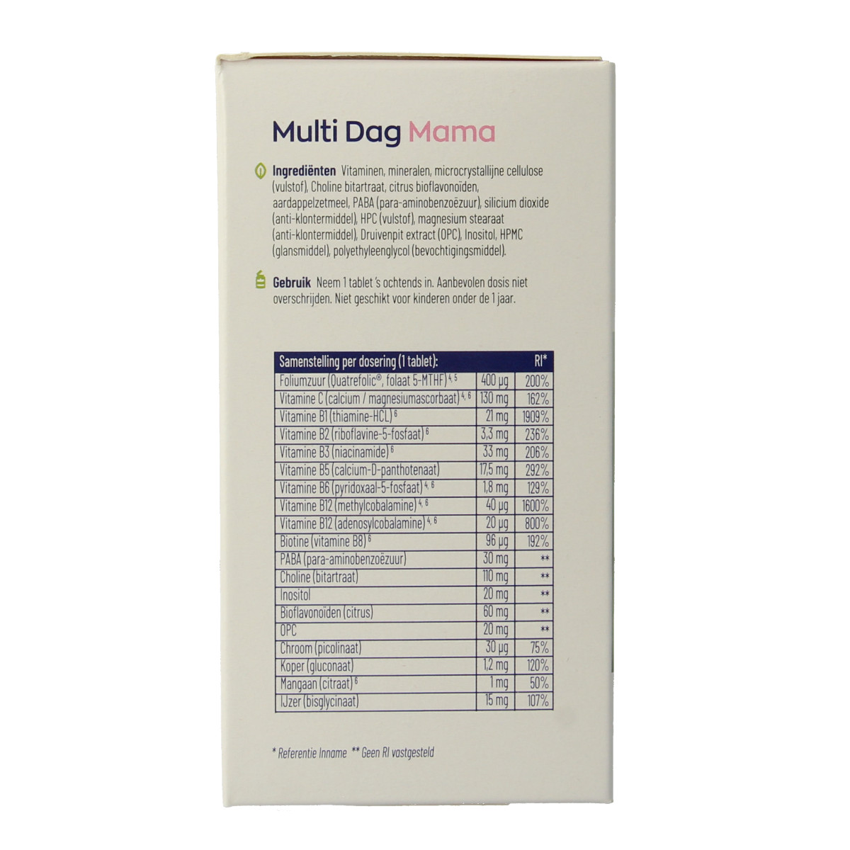 Vitakruid Multi Dag & Nacht Mama 100% Vegan 2 x 90 180.00 Tabletten