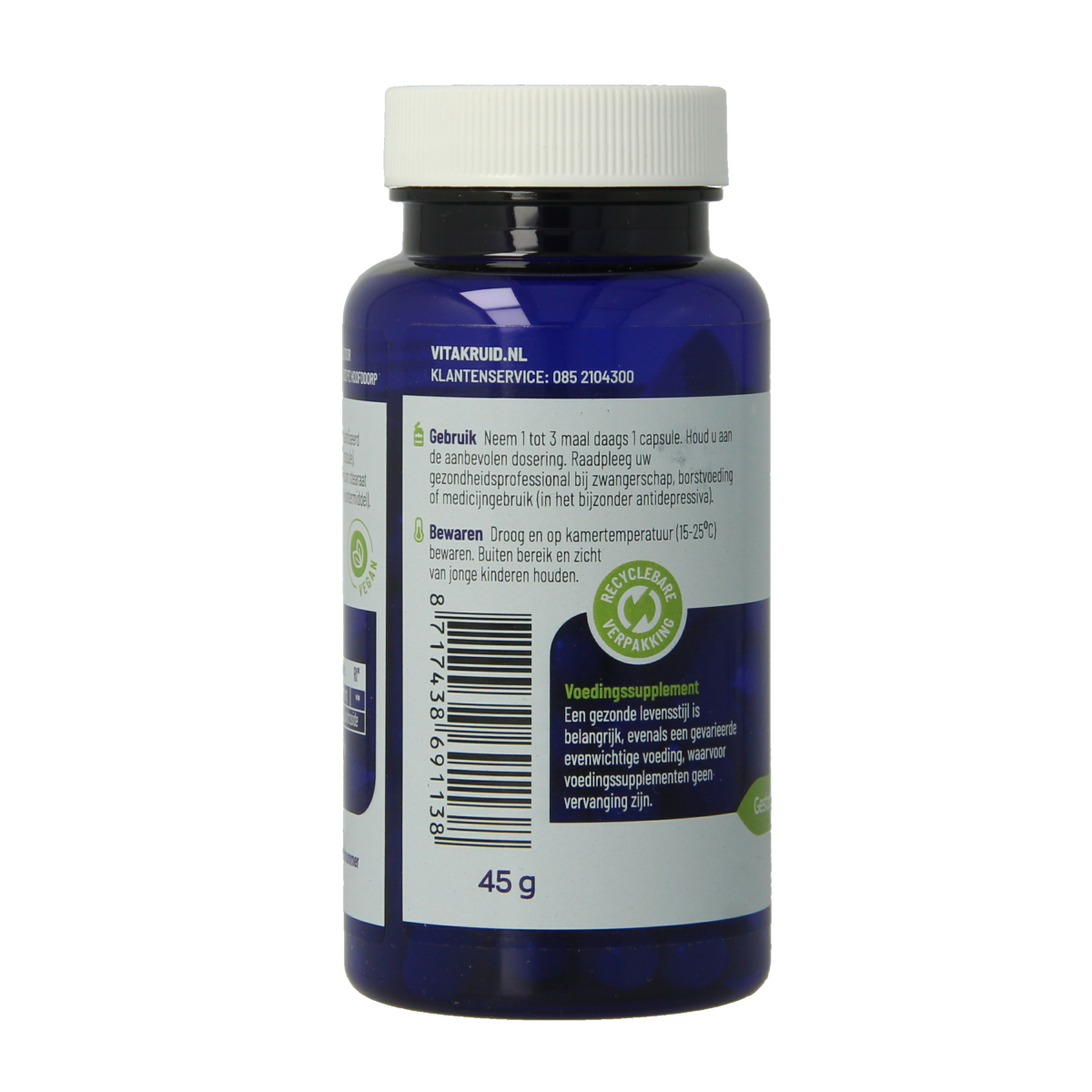 Vitakruid Rhodiola extract 500 mg 3% Rosavin 1% Salidroside 60.00 Vegetarische capsules