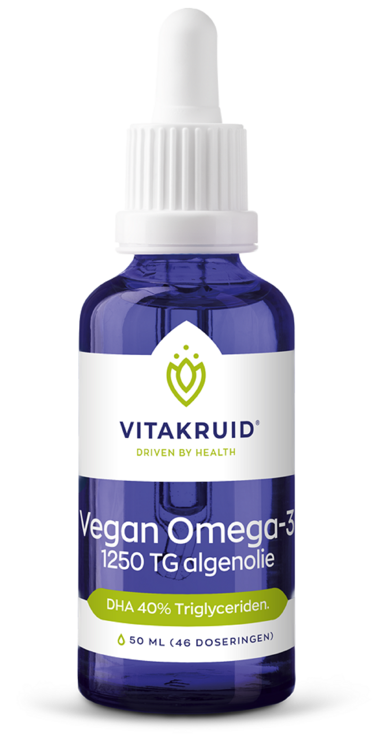 Vitakruid Vegan Omega 3 algenolie 1250 tryglyceriden 500 DHA 50.00 Milliliter