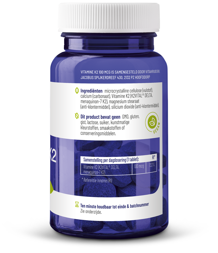 Vitakruid Vitamine K2 100 mcg K2VITAL DELTA 60.00 Tabletten