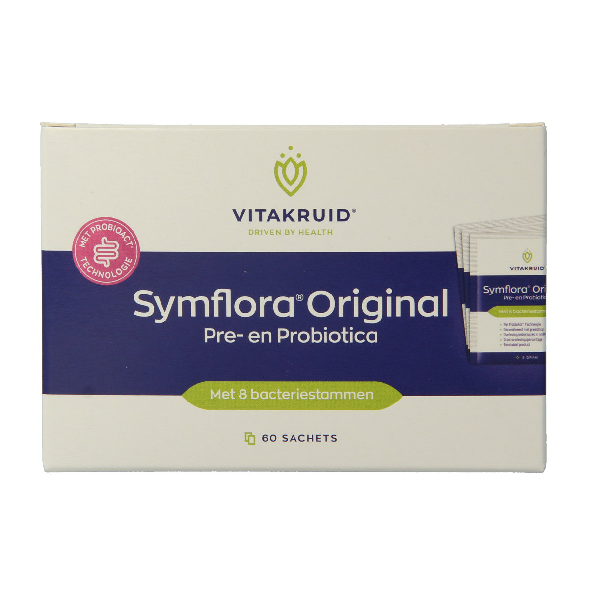 Vitakruid Symflora Original Pre- en Probiotica 8 stammen 60.00 Sachets