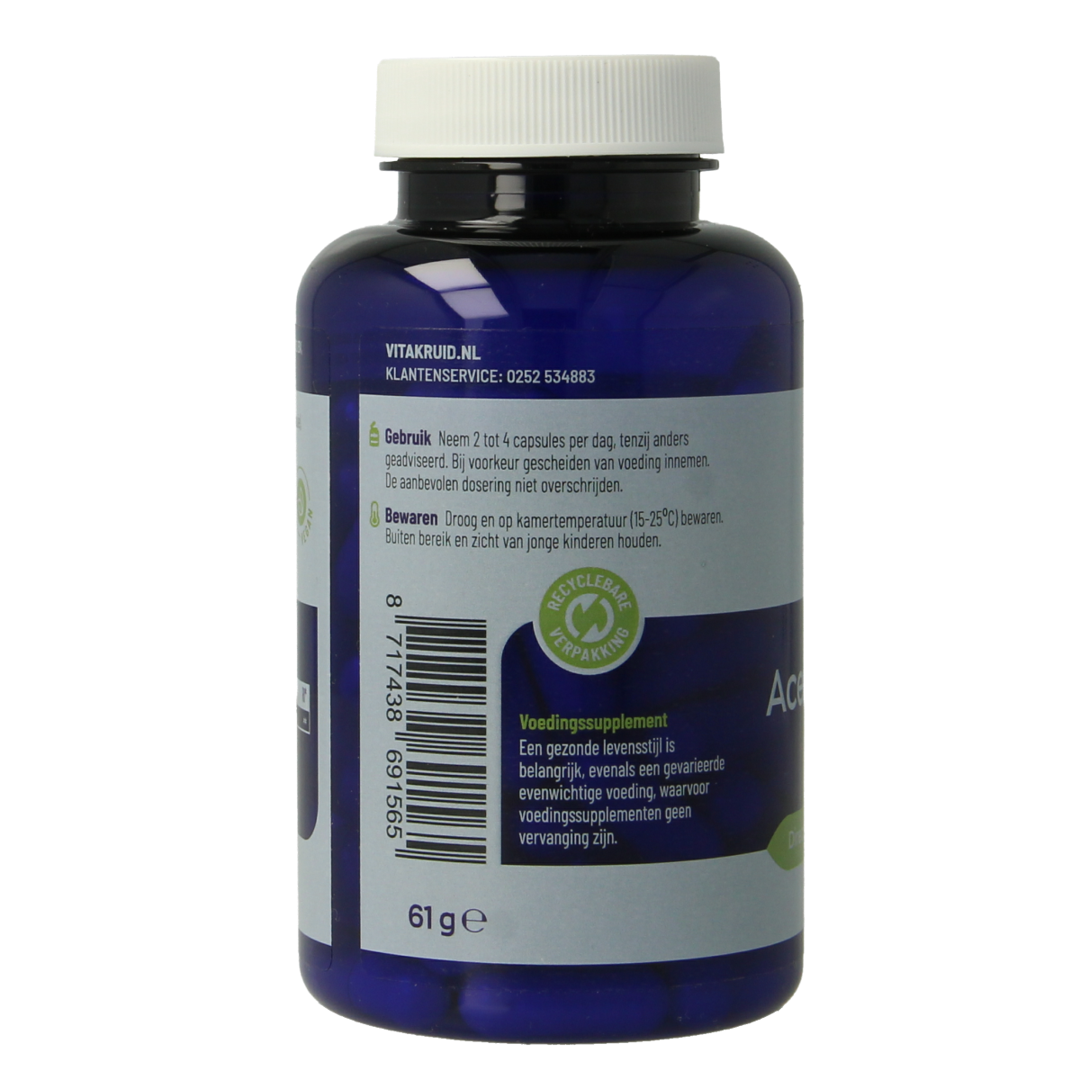 Vitakruid Acetyl-L-Carnitine 500mg 90.00 Vegetarische capsules