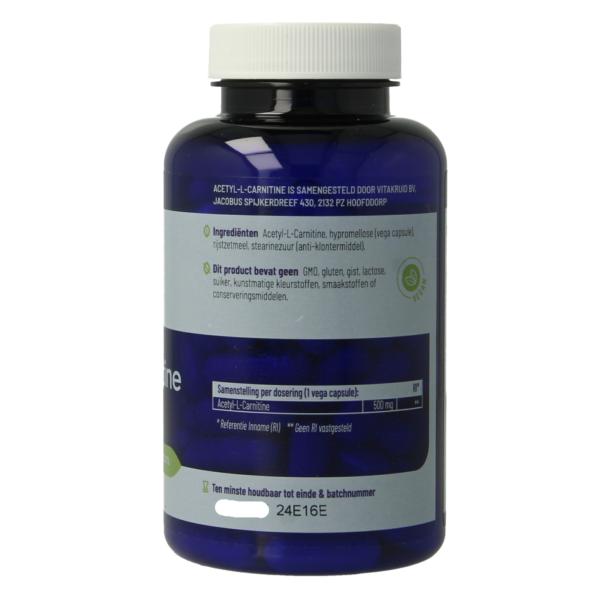 Vitakruid Acetyl-L-Carnitine 500mg 90.00 Vegetarische capsules